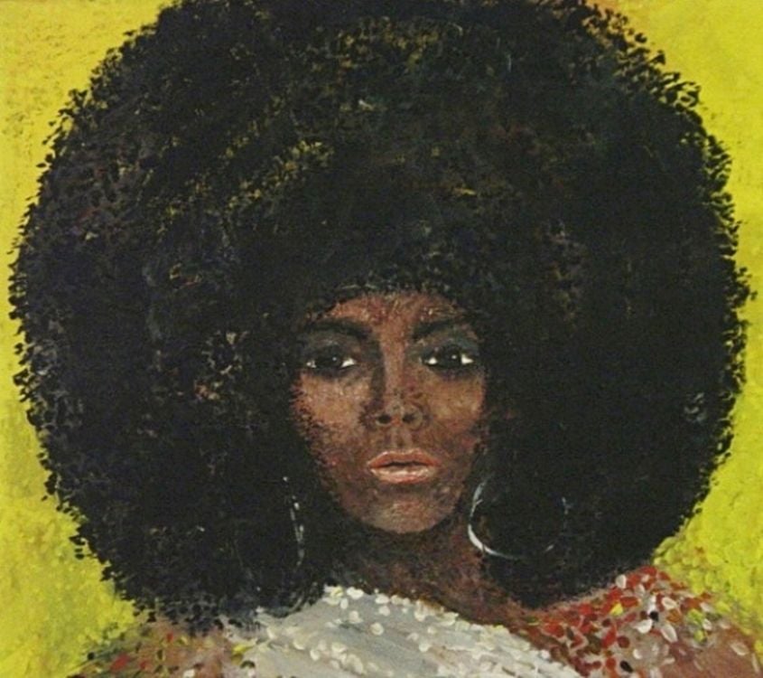 Mid-20th Century Large African Girl Painting by PurVis