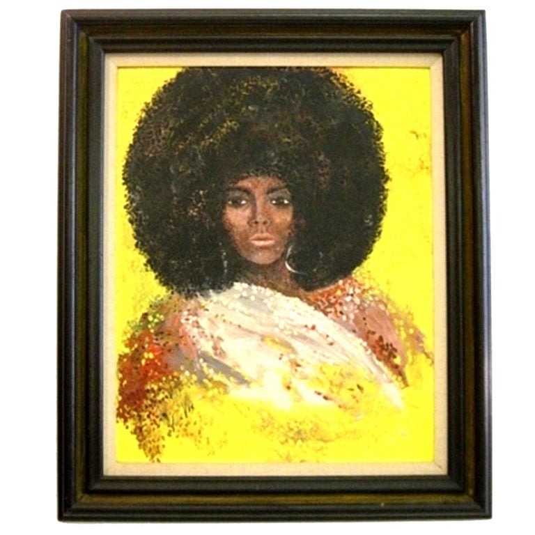 Large African Girl Painting by PurVis