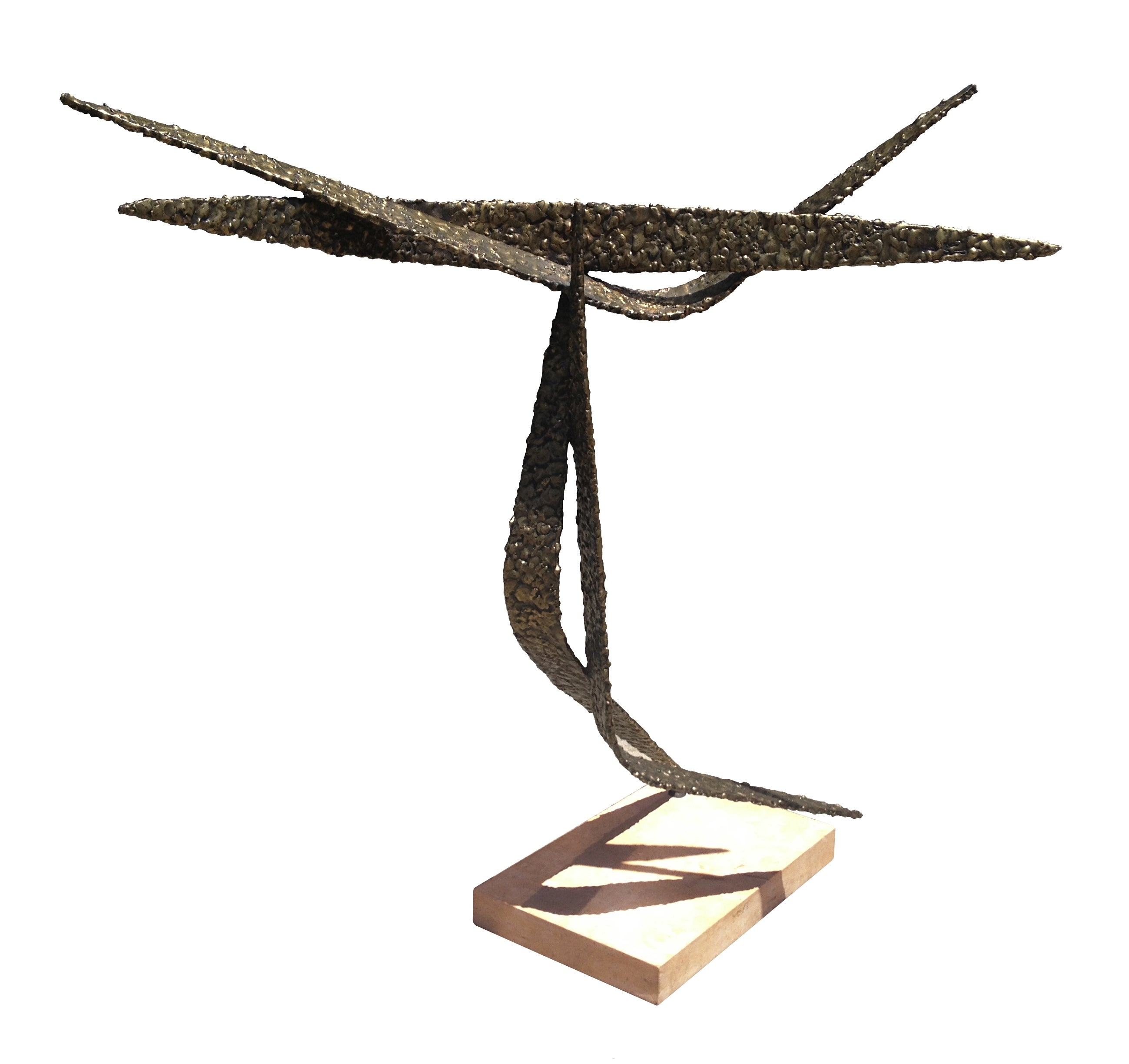 Brutalist Style Bronze Sculpture in a Marble Base by Trapani For Sale
