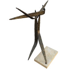 Brutalist Style Bronze Sculpture in a Marble Base by Trapani 12