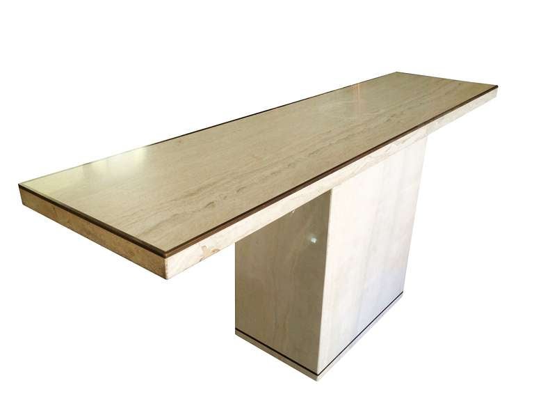 travertine entry table