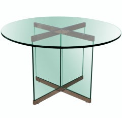 Glass & Chrome Dining Table by Leon Rosen for Pace Collection