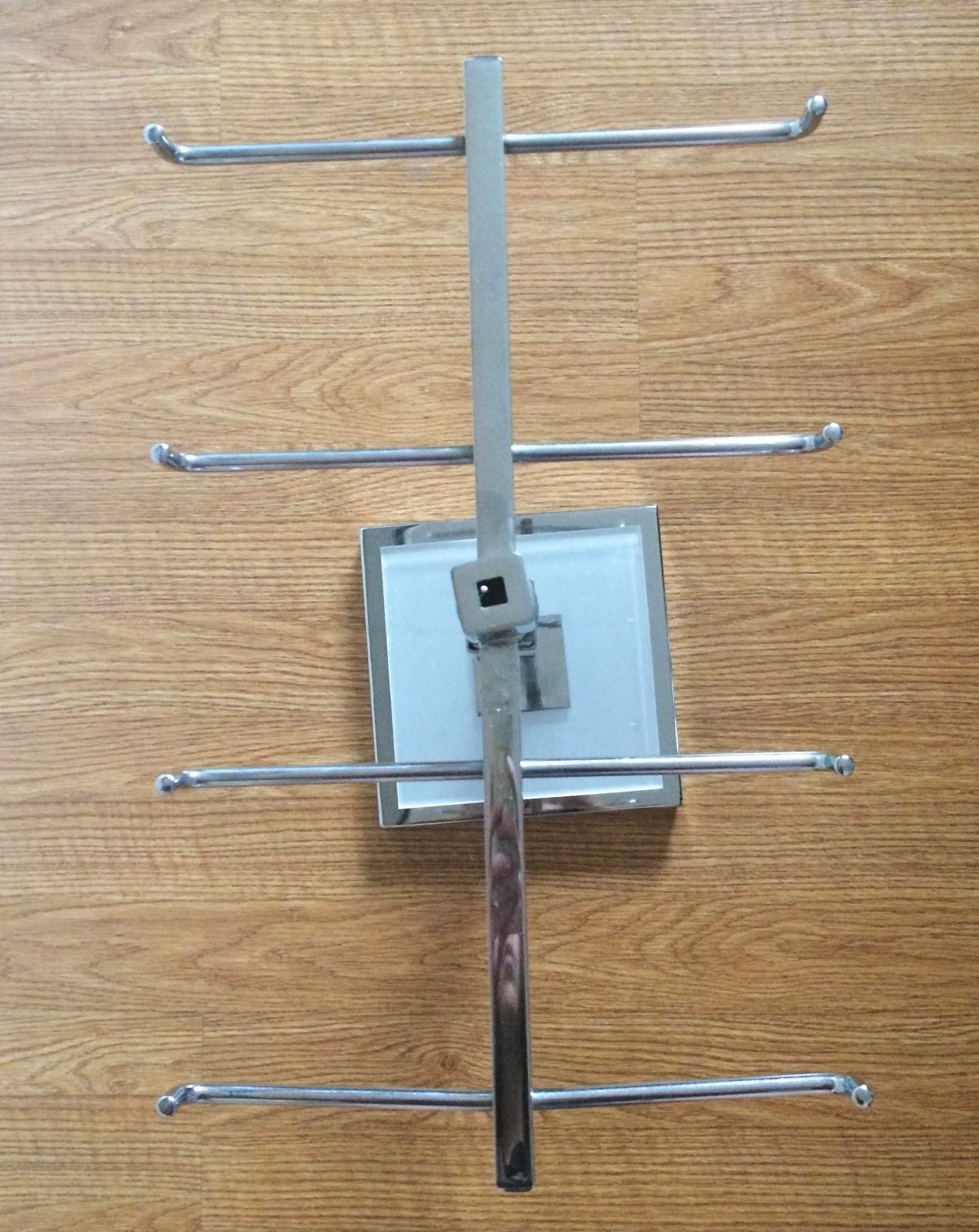 American Height Adjustable Tie/Jewelry Holder in Lucite & Nickel by Charles Hollis Jones For Sale