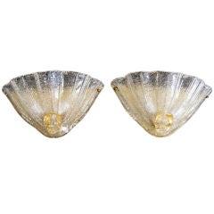 Vintage A Pair of Murano Glass Wall Sconces attributed to Cenedese