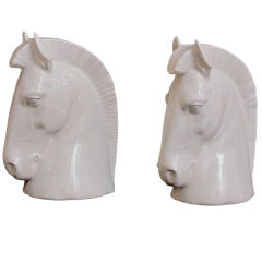 Keramik-Pferdeköpfe Buchenden signiert HC Hispania