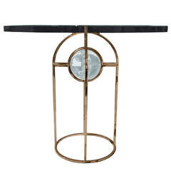 Charles Hollis Jones "Bullet" Dining or Center Table in Solid Brass and Lucite 9
