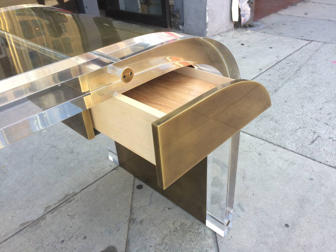 Brass Limited Edition Desk by Charles Hollis Jones, Signed, Dated and Numbered For Sale