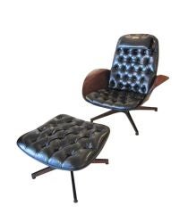 George Mulhauser  Plycraft 1950s Lounge Chair and Ottoman