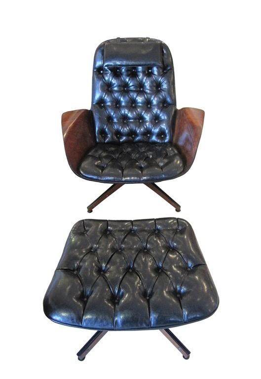 American George Mulhauser  Plycraft 1950s Lounge Chair and Ottoman
