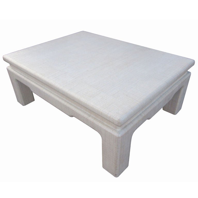 Raffia Covered Cocktail Table by Harrison Van-Horn