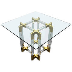 Metric Dining Table in Lucite and Brass by Charles Hollis Jones 11