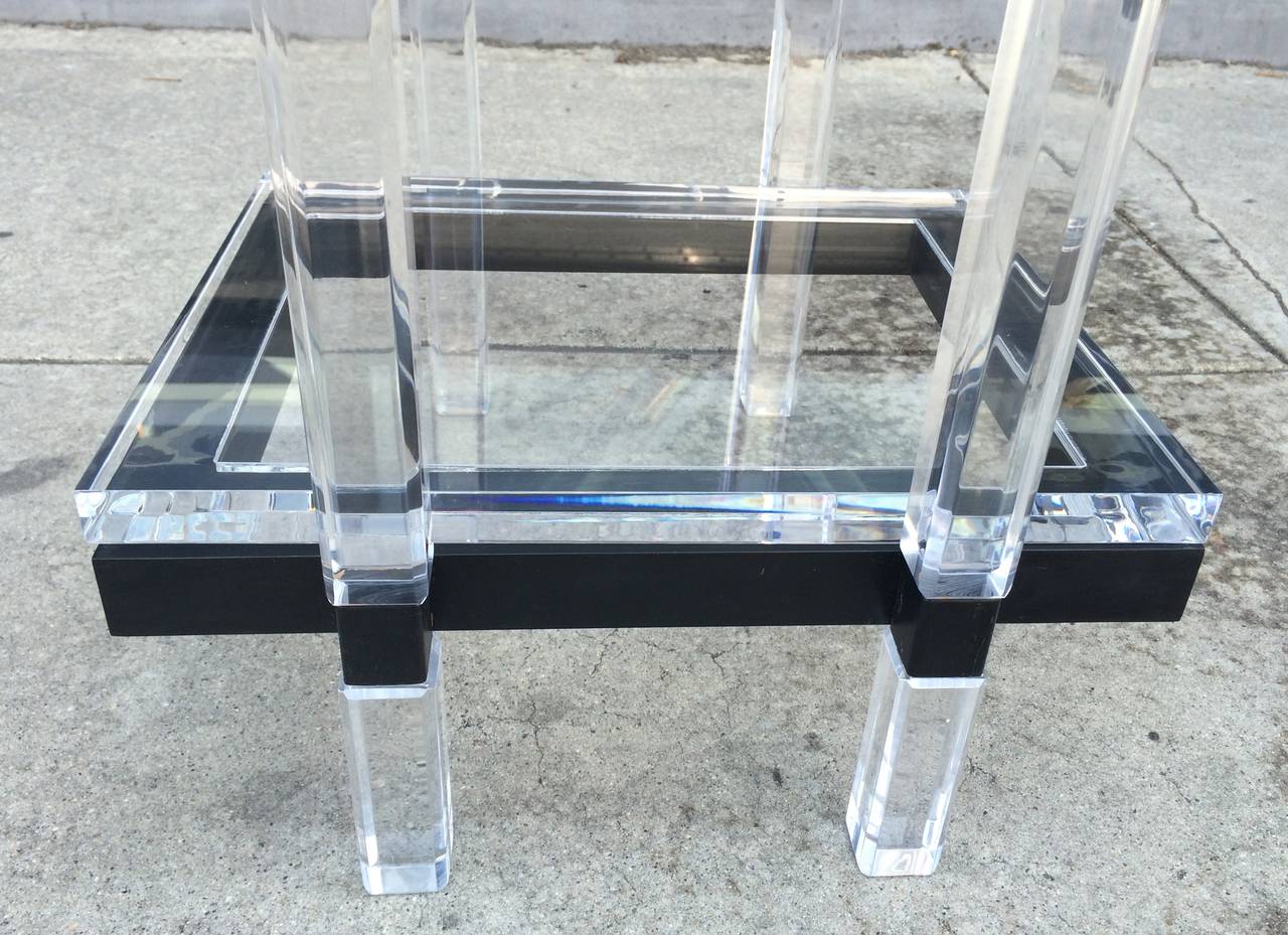 Console Table in Lucite and Black Enamel by Charles Hollis Jones 2