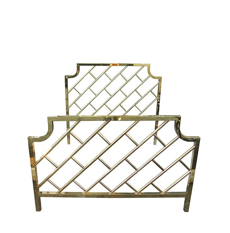 Beautiful Hollywood Regency Queen Size Headboard & Footboard