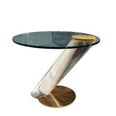One of A Kind Lucite Side Table by Lion In Frost Circa 1970's