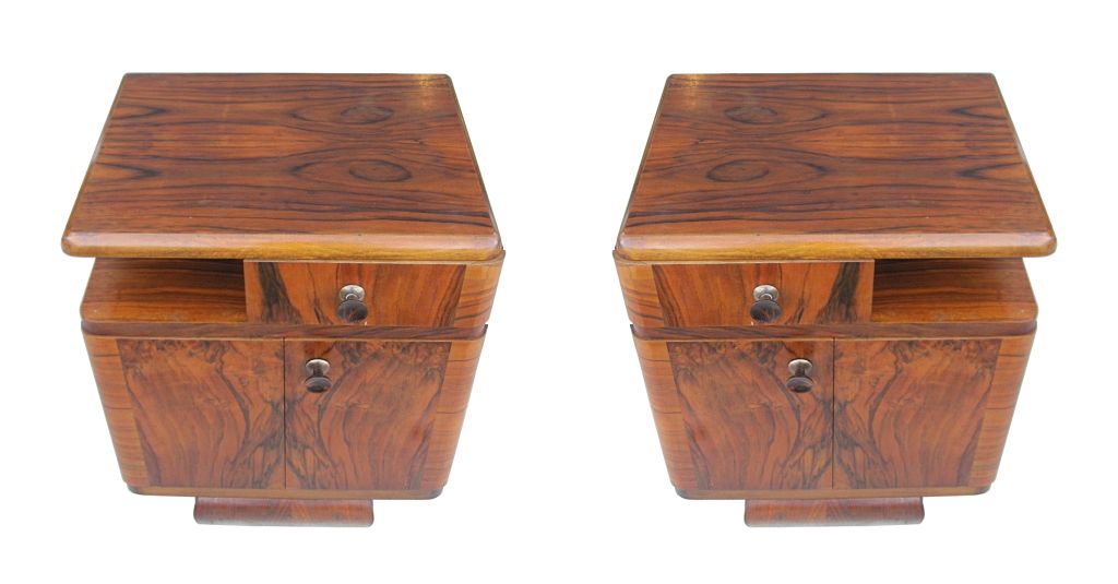 Mid-20th Century Pair of French Style Art Deco Night Stands Circa 1930's