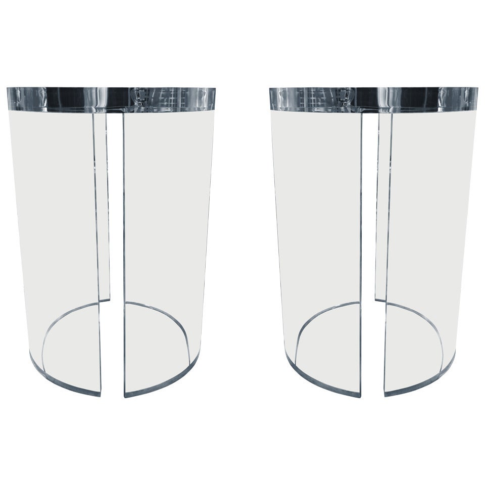 Beistelltische aus Lucite von Charles Hollis Jones, aus der Kollektion „O“