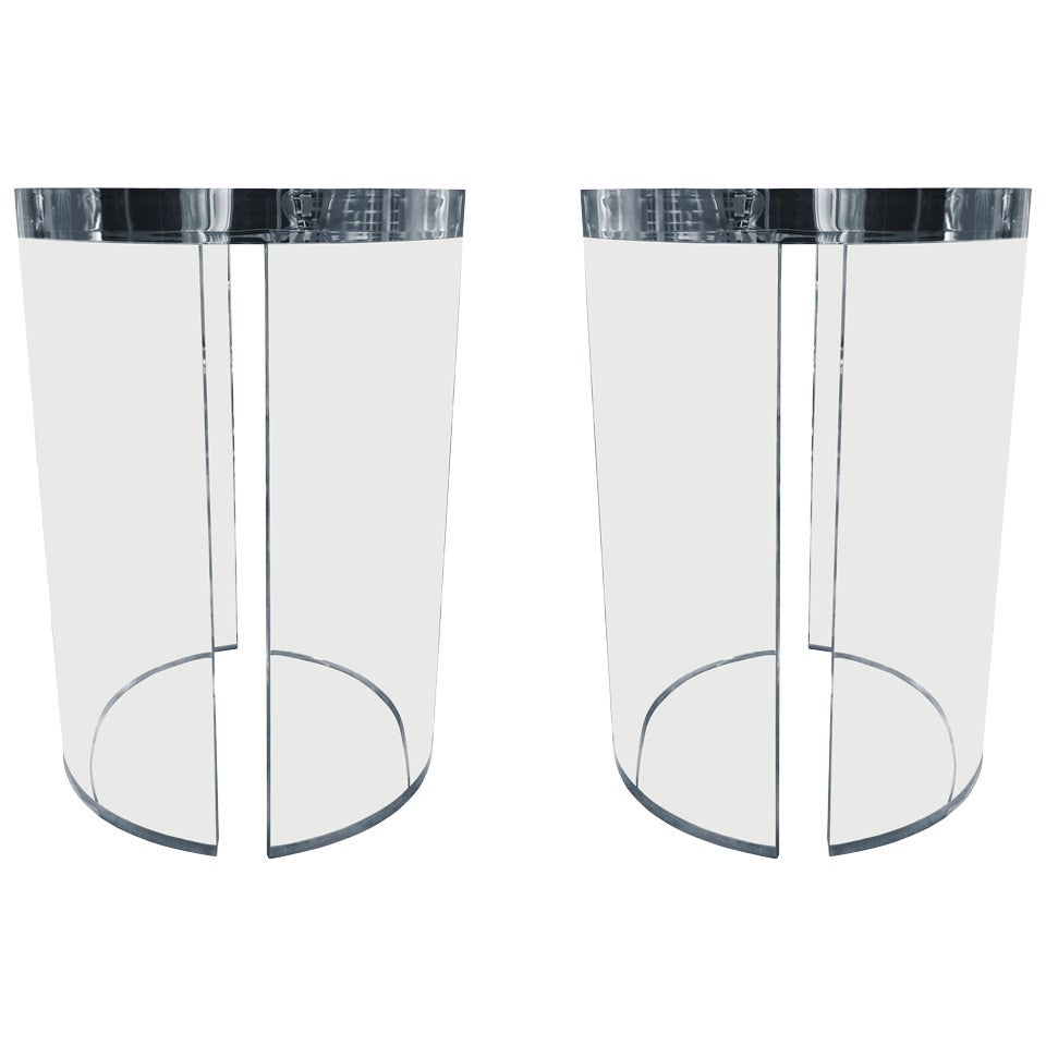 Lucite Side Tables by Charles Hollis Jones, from the "O" Collection For Sale