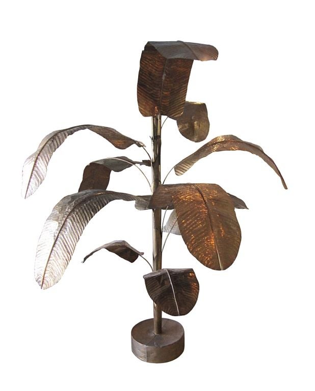 Beautiful brass palm tree sculpture very rare to find it in this size and condition.<br />
The tree stands over 7ft tall and each branch/leaf is about 50