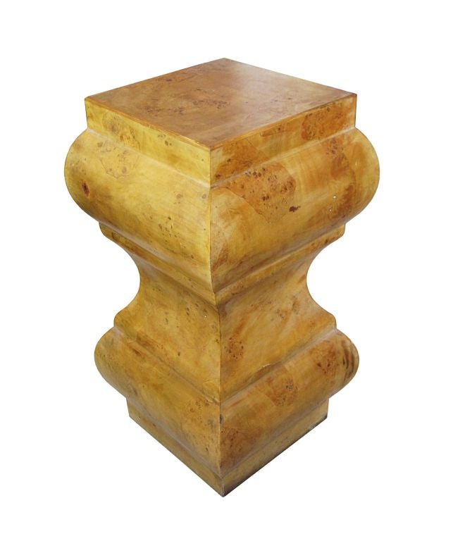 Late 20th Century Modern Italian Burl Wood Pedestal or Table Base