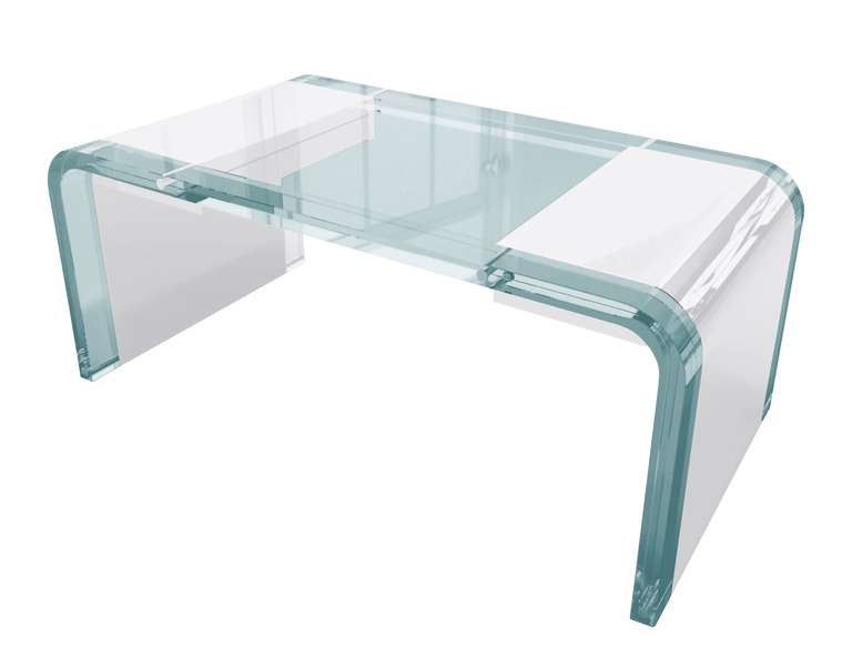 Beautiful desk in Lucite and chrome by Charles Hollis Jones from his 