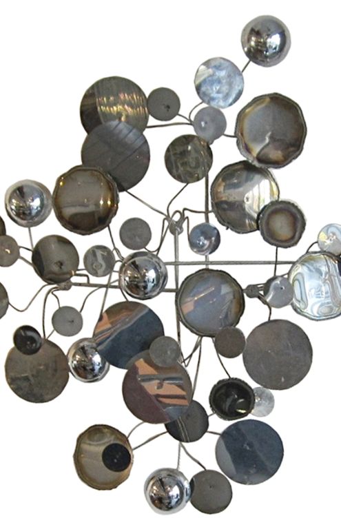 Late 20th Century Curtis Jere Rain Drops Wall Sculpture