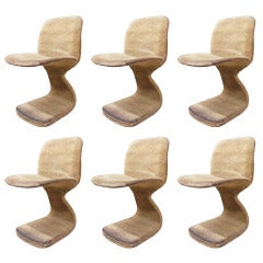 Set of 6 Vintage Italian Chairs By Gastone Rinaldi For Rima Furniture