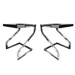 Beautiful Side Tables in Chrome & Glass by Design Institute of America 2