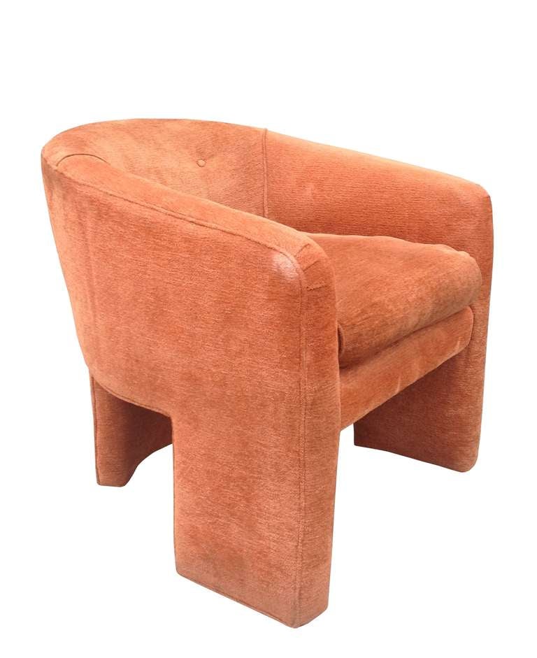 Beautiful armchair designed by J. Schellenberg Interiors Inc of The Bronx NY.

This beautiful chair is very stylish and eye-catching, the chair is compact and yet very comfortable and surprisingly sturdy due to the wideness of the legs.

The
