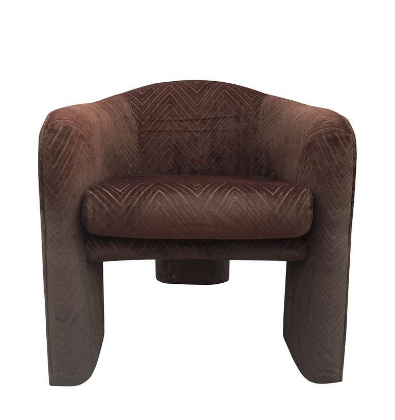 Beautiful armchair designed by J. Schellenberg Interiors Inc. of The Bronx NY.

This beautiful chair is very stylish and eye-catching, the chair is compact and yet very comfortable and surprisingly sturdy due to the wideness of the legs.

The