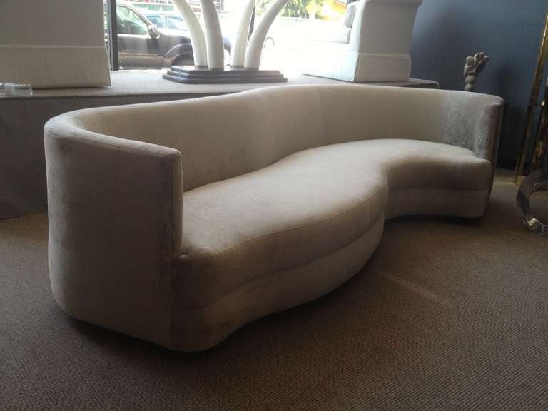 Mid-20th Century Stunning Free-Form Sofa, Newly Upholstered
