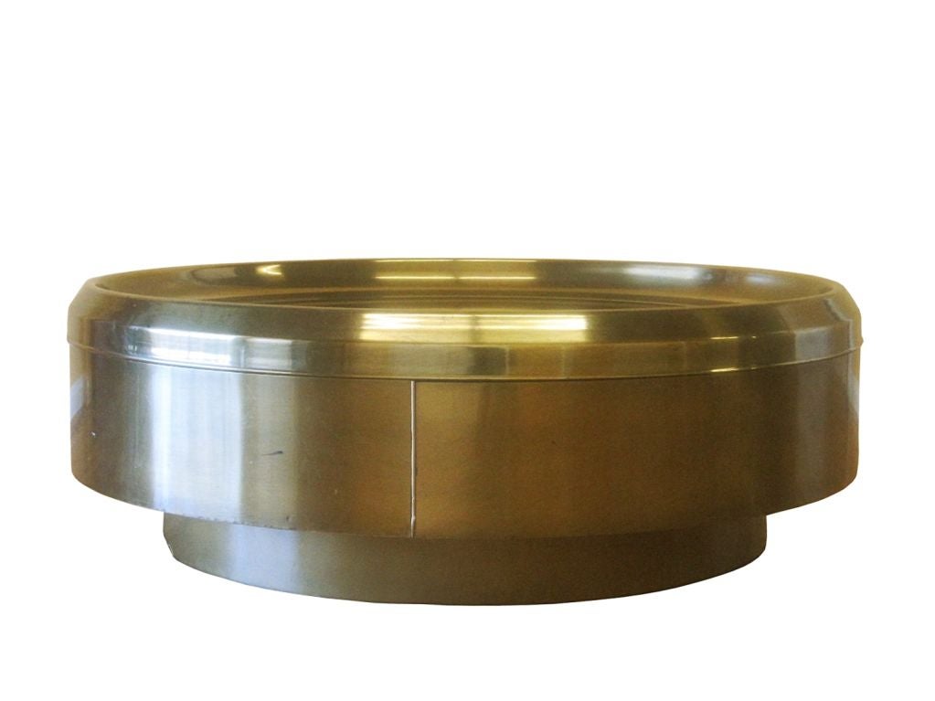 Mastercraft Brass Coffee Table With Copper Finished Mirror Top