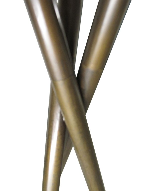 Pair of Tall Bronze Tripod Floor Lamps by Leavitt Weaver 1