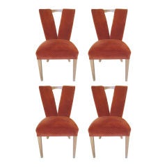 Pair of Plunging Neckline Chairs by Paul Frankl