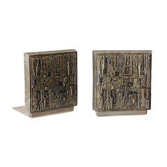 Pair of Modernist Paul Evans Style Bookends