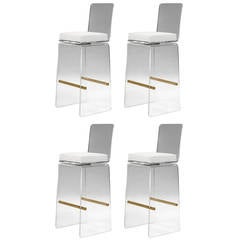 Set of Four "Waterfall" Bar Stools by Charles Hollis Jones 6