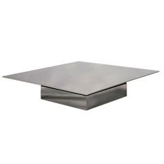 Saporiti Chrome and Ebonized Wood Table
