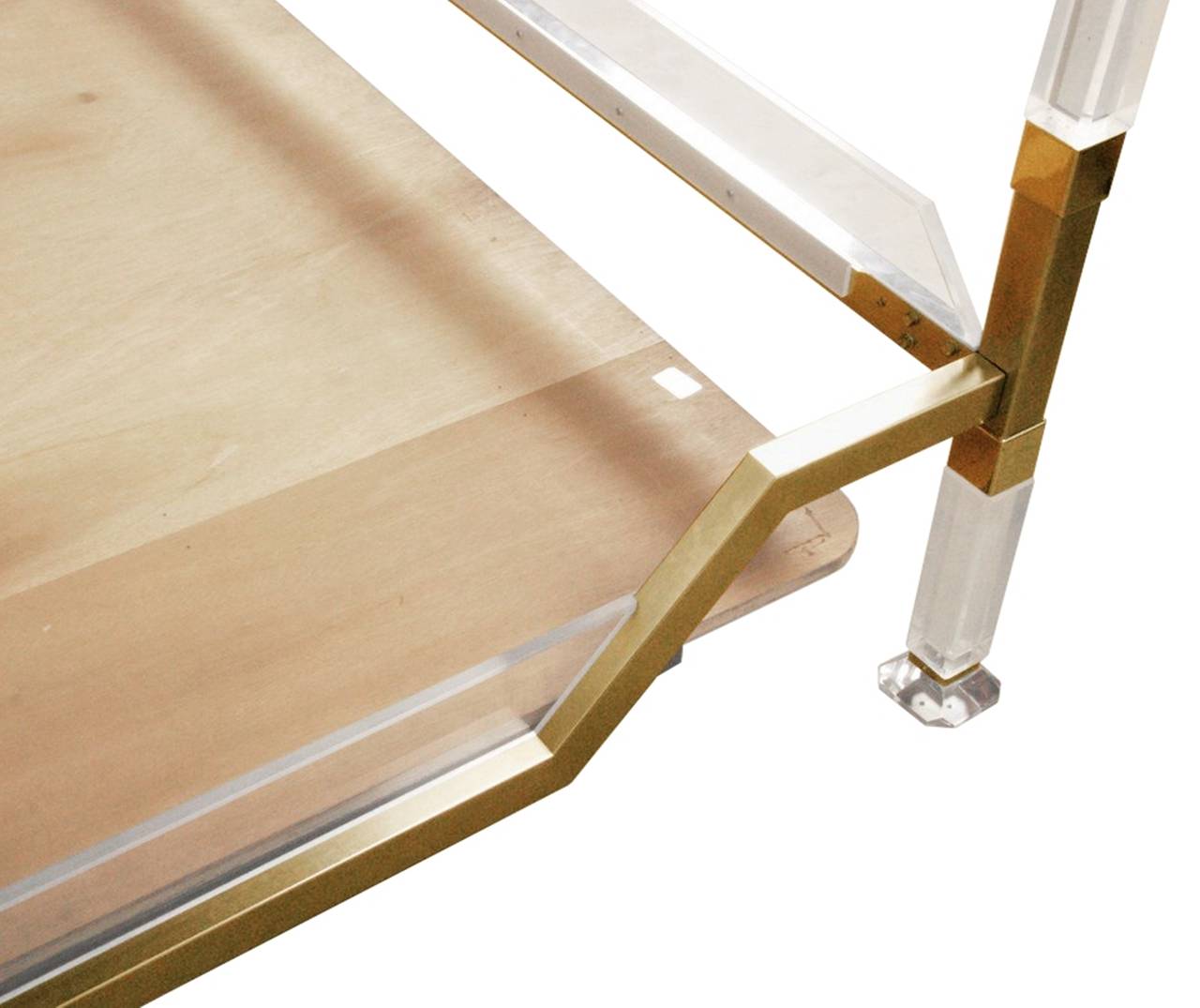 Mid-Century moderno Letto d'epoca Charles Hollis Jones a baldacchino/da letto matrimoniale in ottone e lucite in vendita