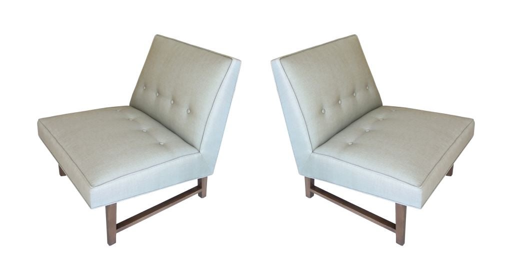 Pair of Slipper Chairs by Edward Wormley for Dunbar In Excellent Condition In Los Angeles, CA