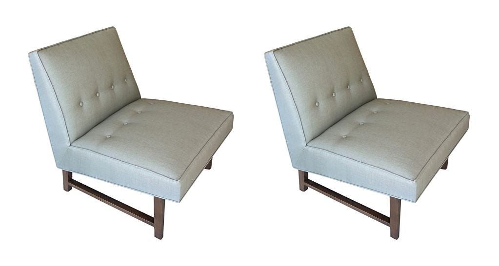 Mid-20th Century Pair of Slipper Chairs by Edward Wormley for Dunbar