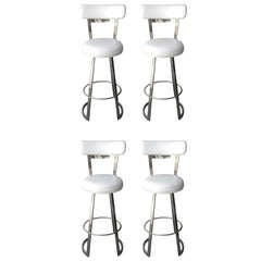 Four "Mathis" Bar Stools by Charles Hollis Jones in Polished Chrome 12