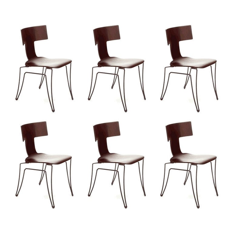 Set of 6 Classic Klismos chairs by John Hutton for Donghia