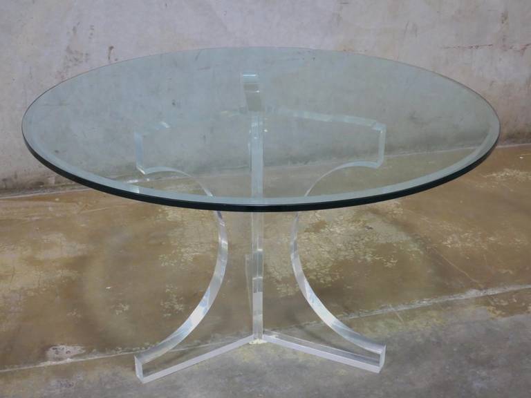 Lucite Charles Hollis Jones Triple Arch Dining Table for the 