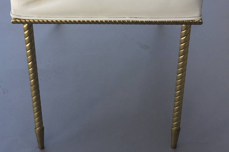 Regency Style Bench by Charles Hollis Jones in Brass In Good Condition For Sale In Los Angeles, CA