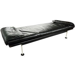 Luxury Black Leather Daybed by Brayton