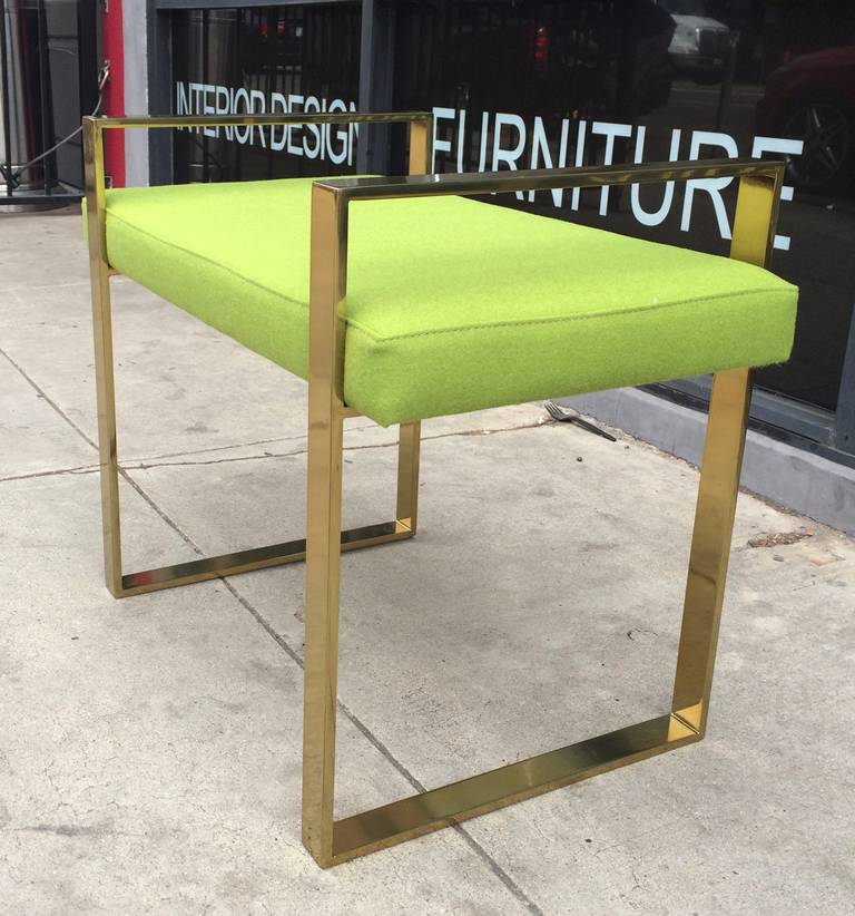 American Pair of Polished Brass Benches by Charles Hollis Jones For Sale