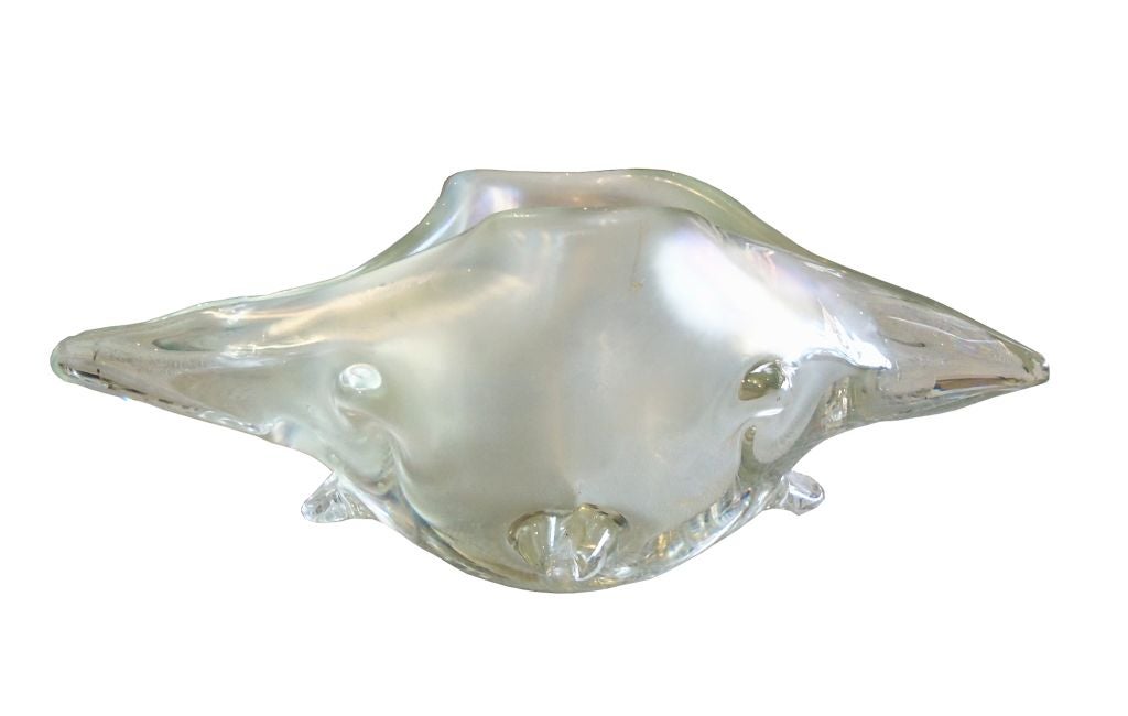 Mid-Century Modern Huge Licio Zanetti Opalescent Glass Shell For Sale