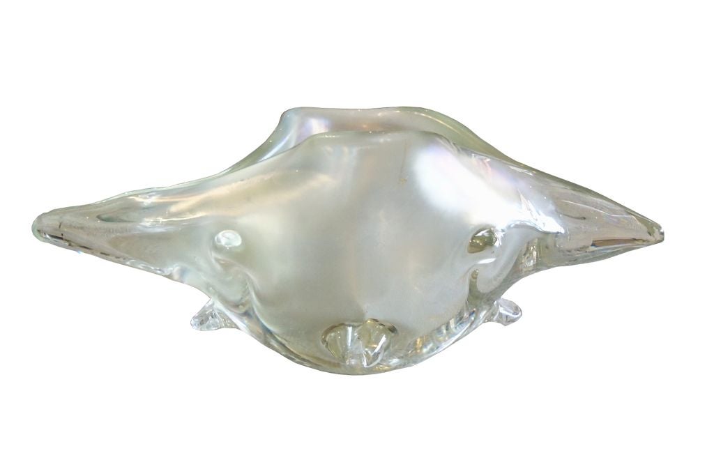 Mid-Century Modern Grande coquille de verre opalescent de Licio Zanetti en vente