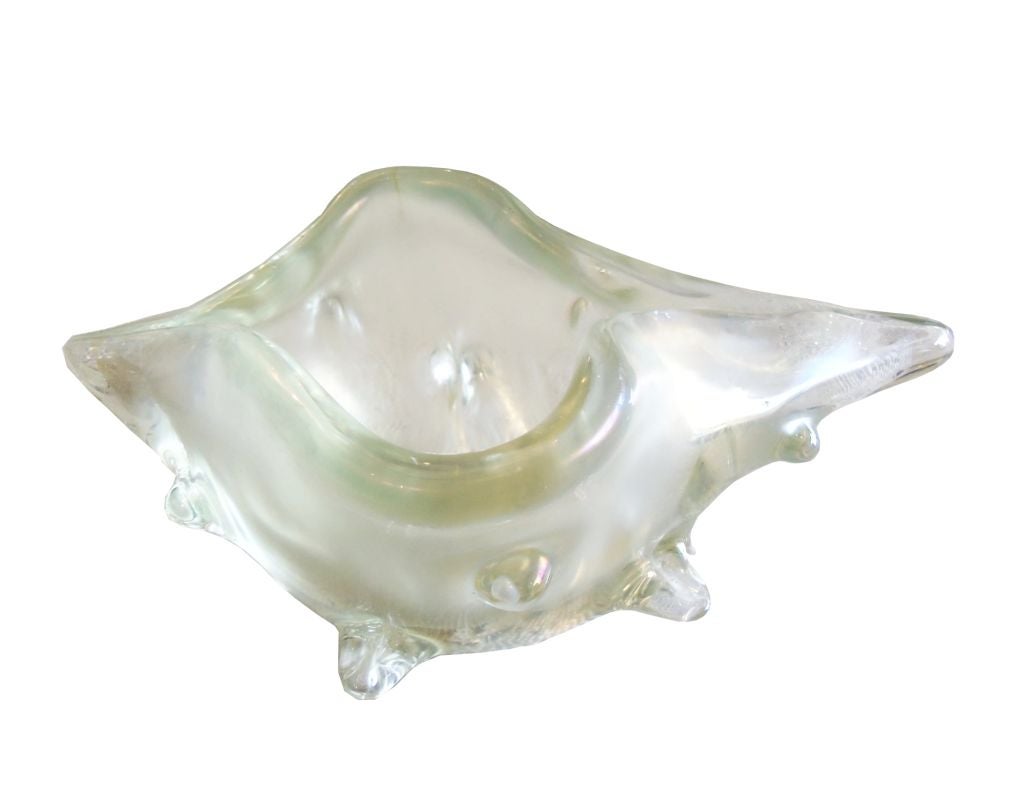 Italian Huge Licio Zanetti Opalescent Glass Shell For Sale