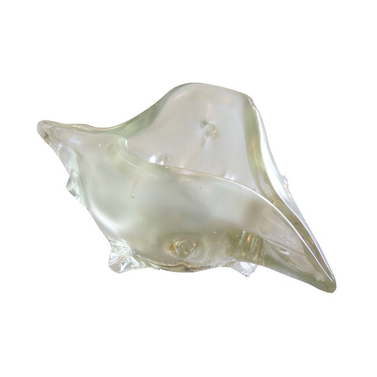 Huge Licio Zanetti Opalescent Glass Shell For Sale