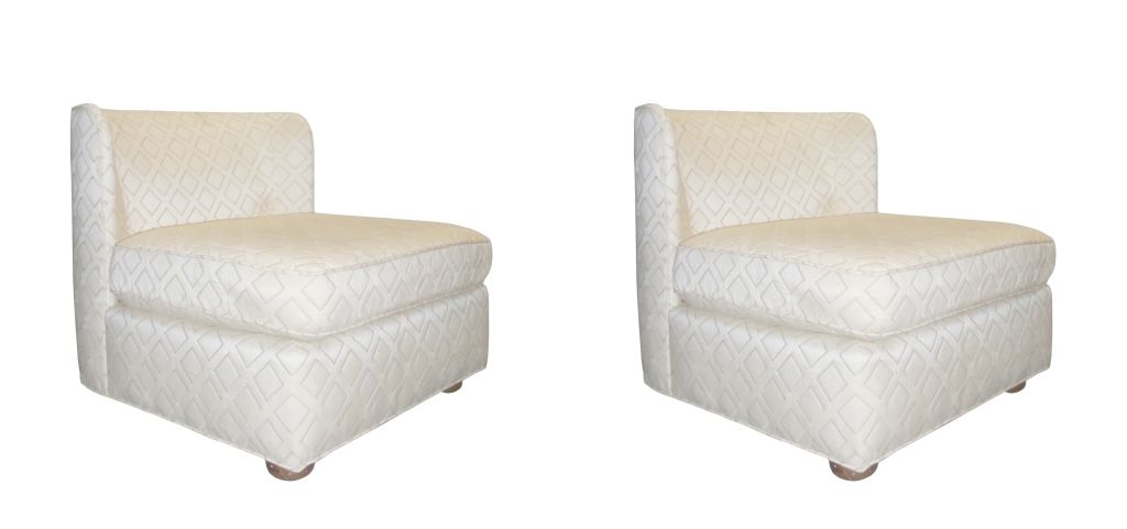 American Beautiful Oversized Armless Slipper Chairs With Rounded Backs by Thomasville